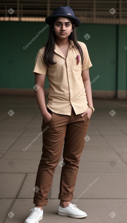 Sri lankan young adult non-binary with  brown hair