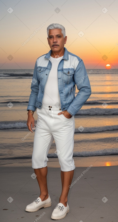 Venezuelan middle-aged male with  white hair