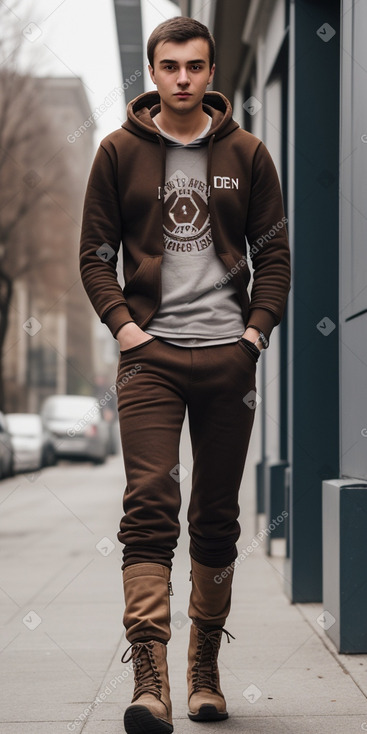 Serbian young adult male with  brown hair