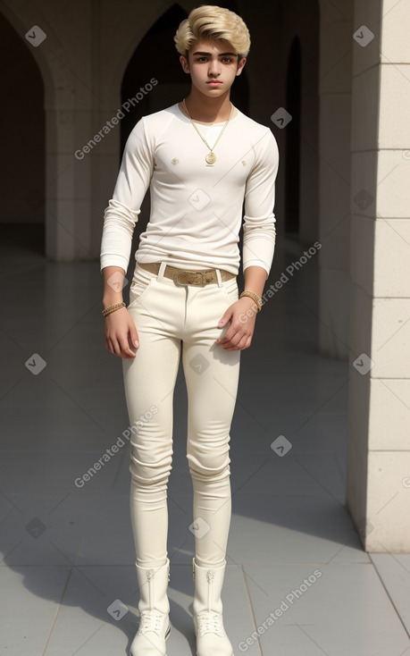 Iranian teenager boy with  blonde hair