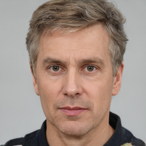 Neutral white adult male with short  brown hair and brown eyes