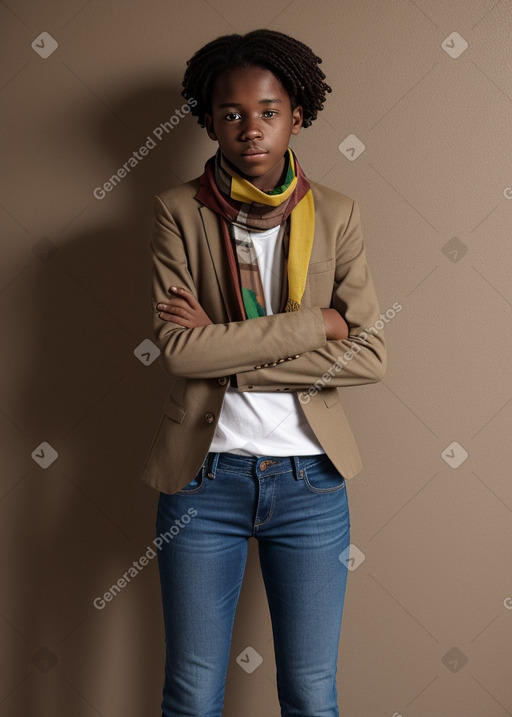 Zimbabwean teenager non-binary with  brown hair