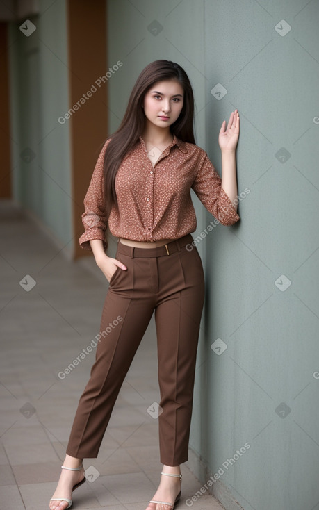 Uzbek young adult female with  brown hair