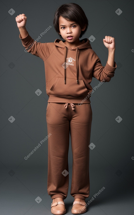 Malaysian child boy with  brown hair