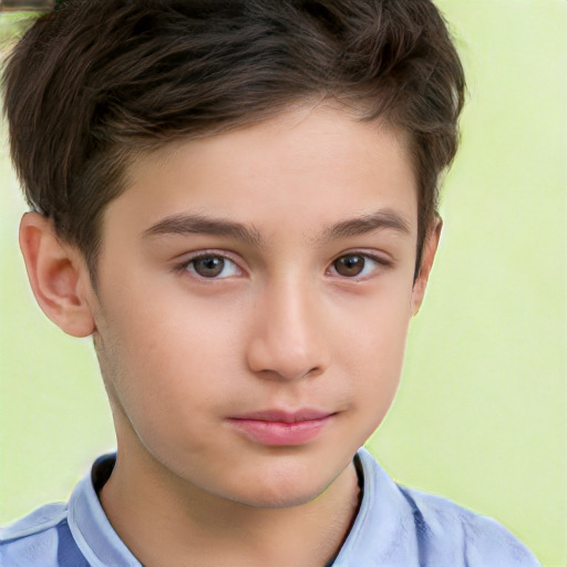 Neutral white child male with short  brown hair and brown eyes