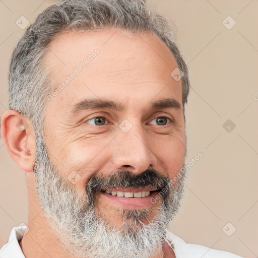 Neutral white adult male with short  brown hair and brown eyes