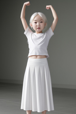 Korean infant girl with  white hair