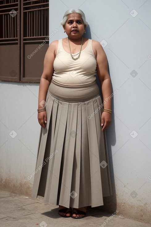 Sri lankan middle-aged female with  white hair