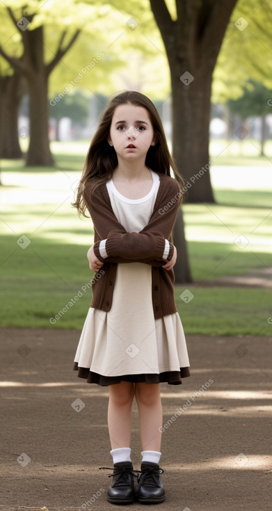 Uruguayan child girl with  brown hair