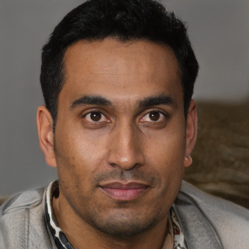 Neutral black young-adult male with short  brown hair and brown eyes