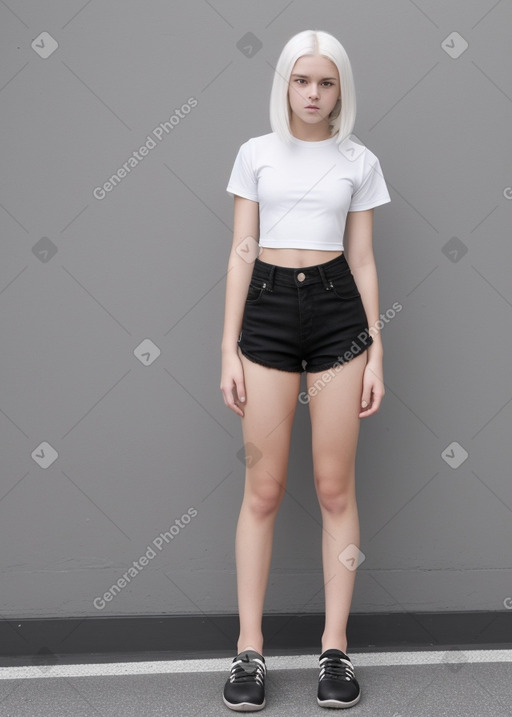 Australian teenager girl with  white hair