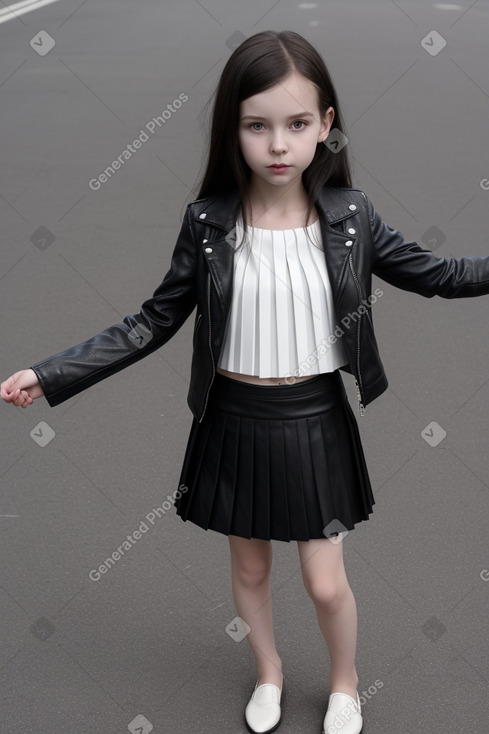 Caucasian child female with  black hair