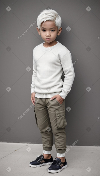 Indonesian child boy with  white hair