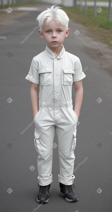 Russian child boy with  white hair