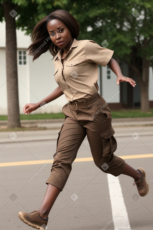 Ghanaian adult female with  brown hair