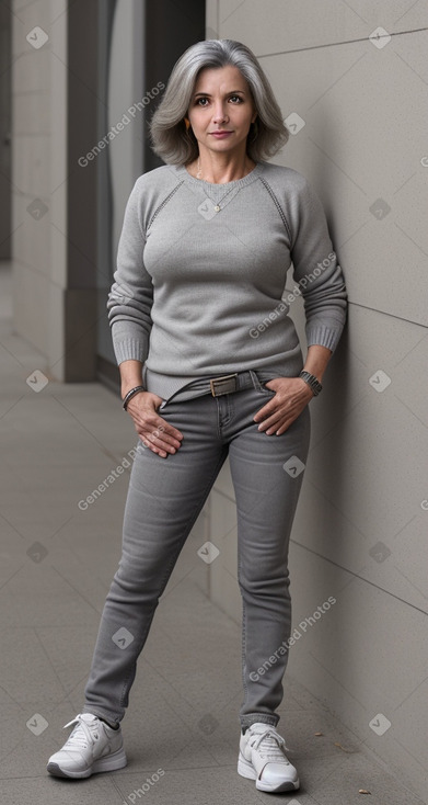 Macedonian middle-aged female with  gray hair