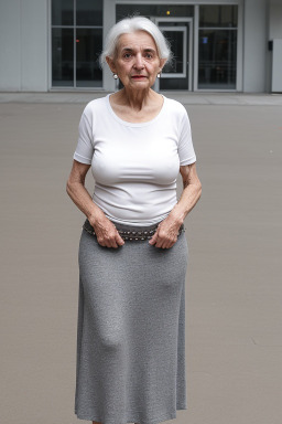 Italian elderly female with  gray hair