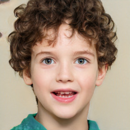 Child Brown Hair Short Hair Male with Green Eyes images 