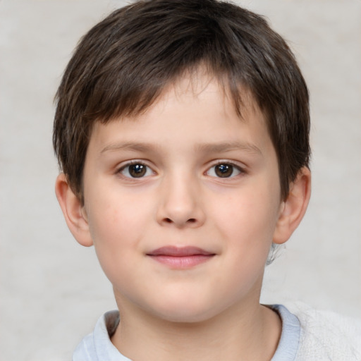 Neutral white child male with short  brown hair and brown eyes