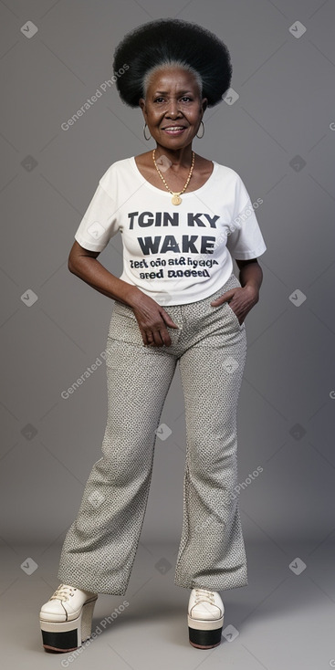 Ugandan elderly female with  gray hair