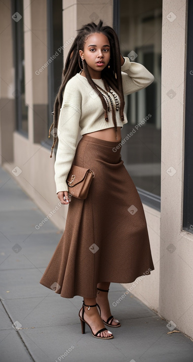 Dominican teenager girl with  brown hair