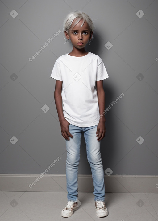 Somali child boy with  white hair