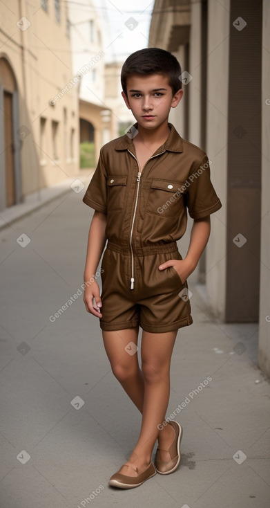 Uzbek teenager boy with  brown hair