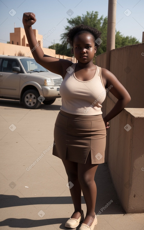 Malian teenager girl with  brown hair