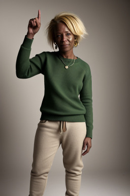 Jamaican 45 years non-binary with  blonde hair