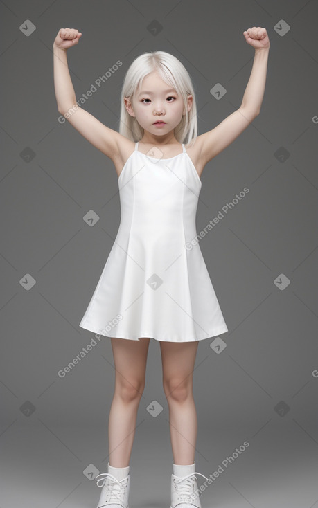 Korean child female with  white hair