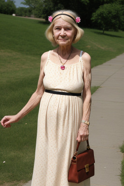 Caucasian elderly female with  blonde hair