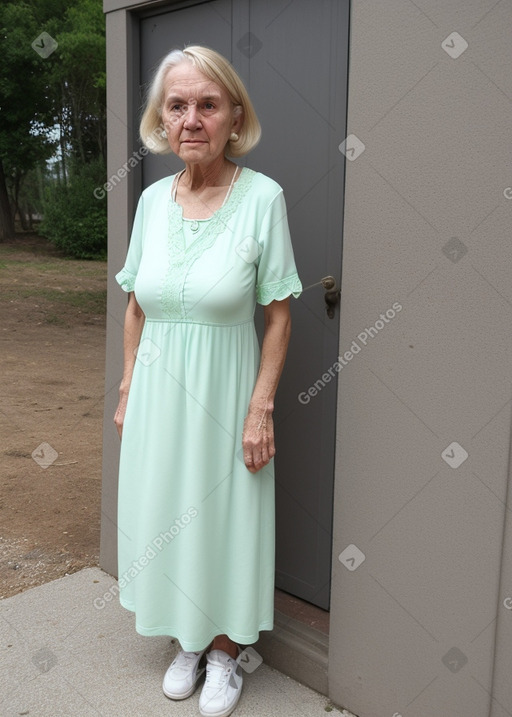 Caucasian elderly female with  blonde hair