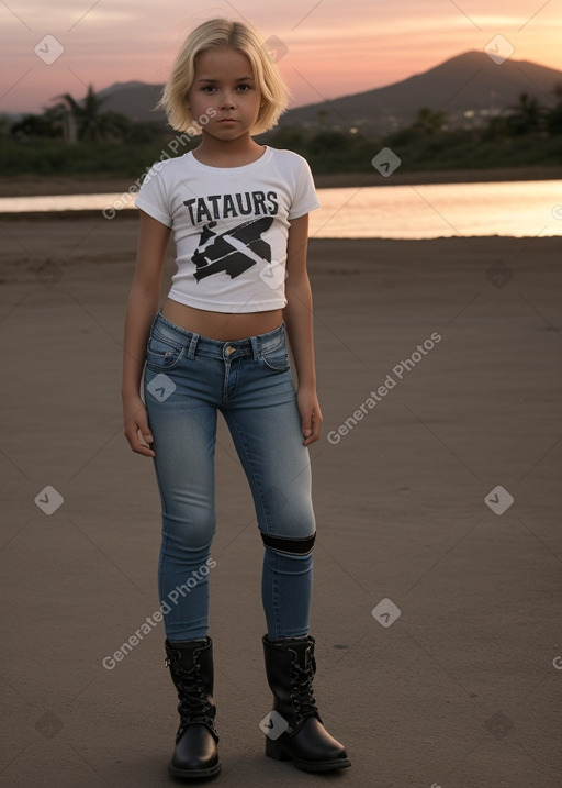 Honduran child girl with  blonde hair