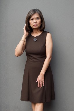 Malaysian 45 years female with  brown hair