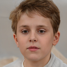 Neutral white child male with short  brown hair and brown eyes