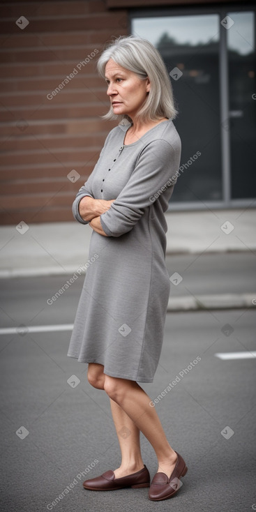 Swedish middle-aged female with  gray hair