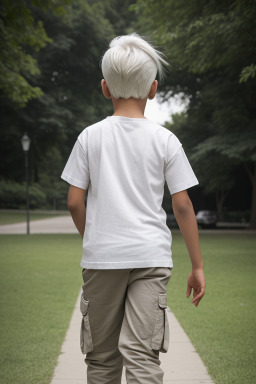 Indian child male with  white hair