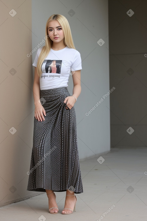 Uzbek young adult female with  blonde hair