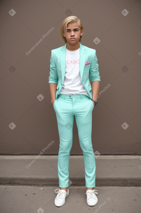 Ecuadorian teenager boy with  blonde hair