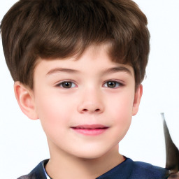 Neutral white child male with short  brown hair and brown eyes