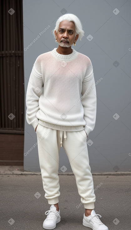 Sri lankan adult non-binary with  white hair