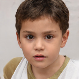 Neutral white child male with short  brown hair and brown eyes