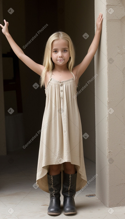 Mexican child girl with  blonde hair