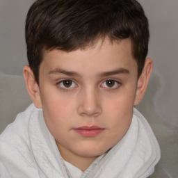 Neutral white child male with short  brown hair and brown eyes