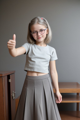 Belarusian child girl with  gray hair