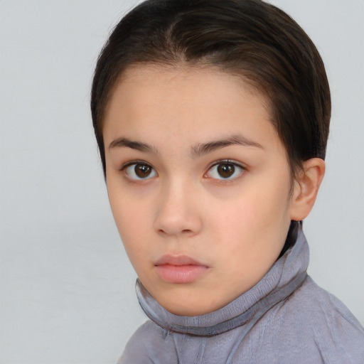 Neutral white young-adult female with short  brown hair and brown eyes