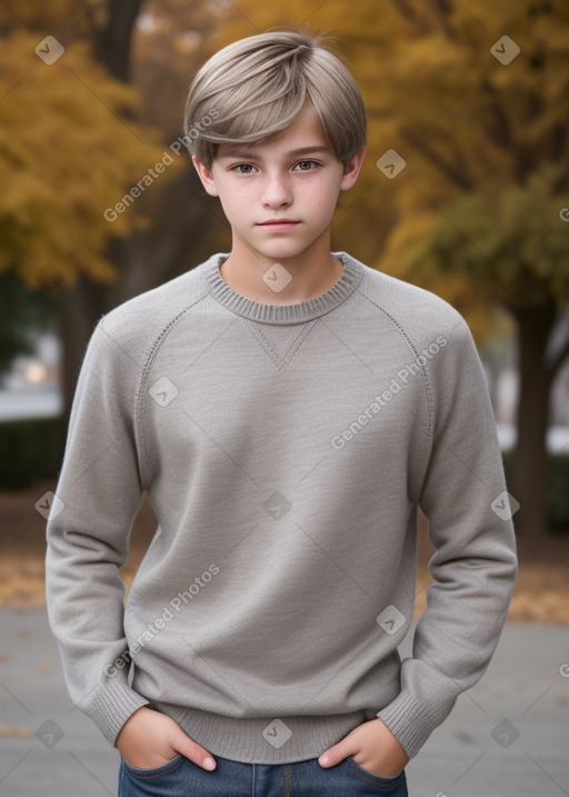 Teenager boy with  gray hair