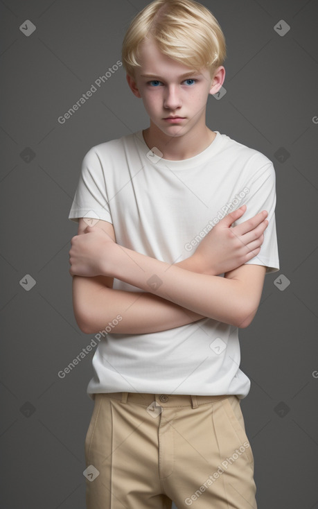 Teenager boy with  blonde hair