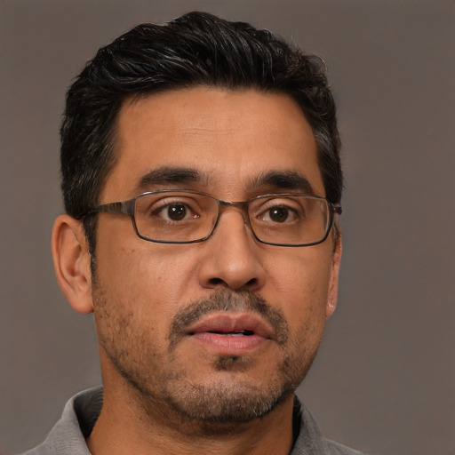 Neutral white adult male with short  brown hair and brown eyes