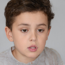 Neutral white child male with short  brown hair and brown eyes